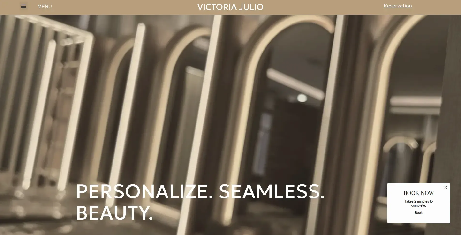 Victoria Julio Salon Landing Page