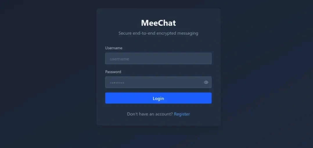 MeeChat login page